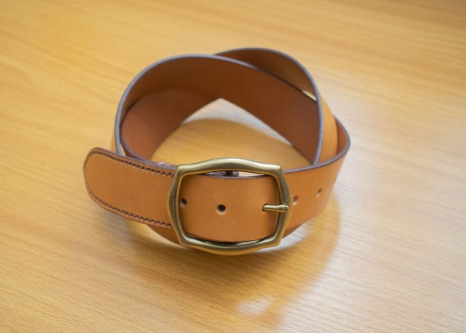 Brass Centre Bar Buckle Belt - 40mm