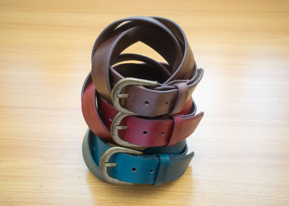 Stained Antique Brass Buckle Belt - 35mm