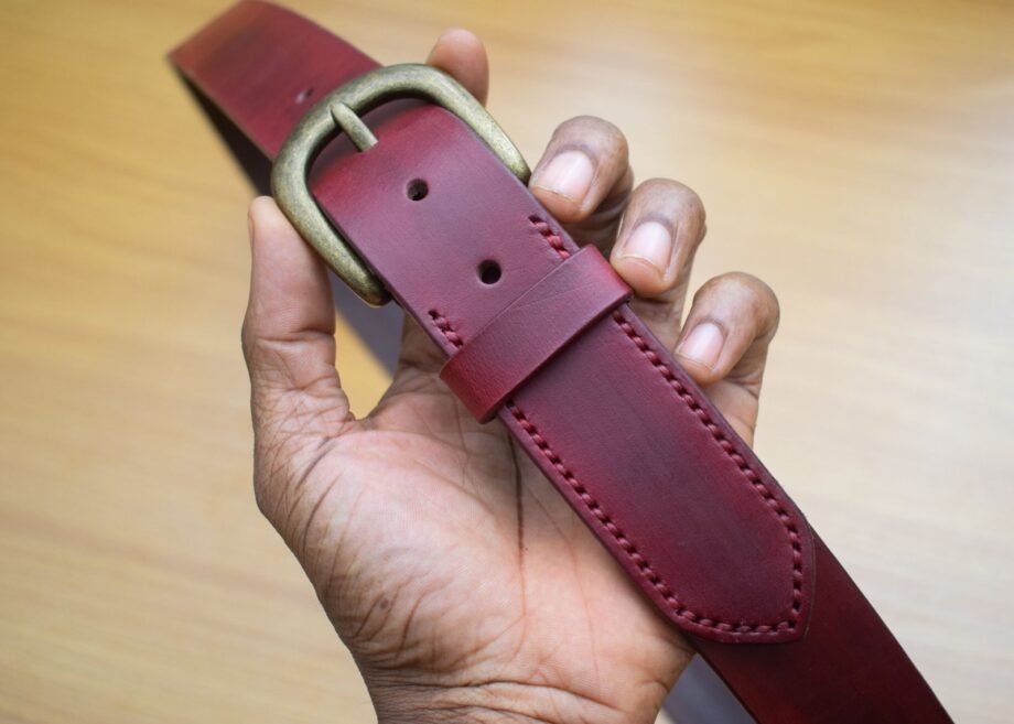 Stained Antique Brass Buckle Belt - 35mm